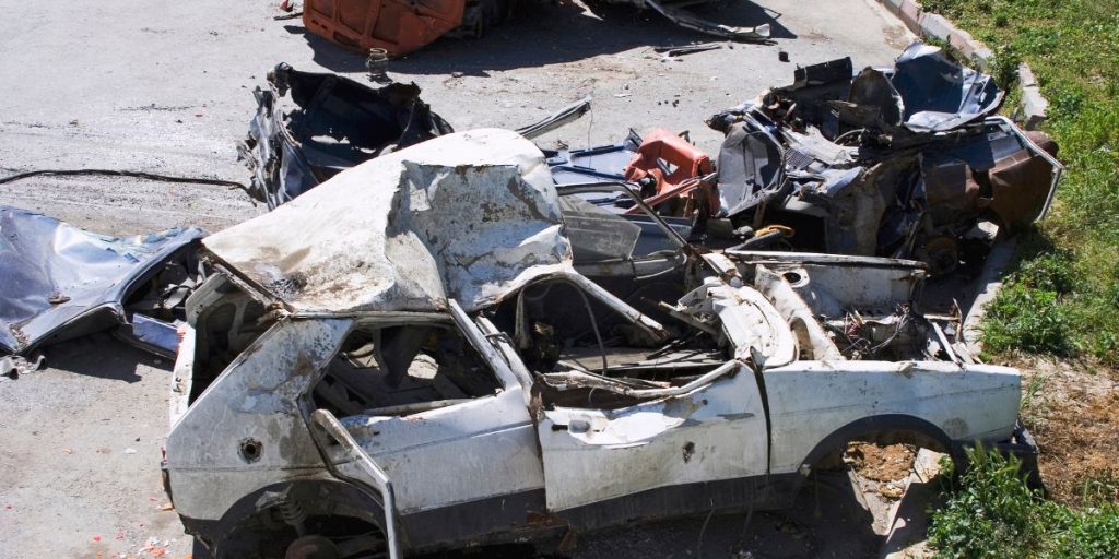 crushed car